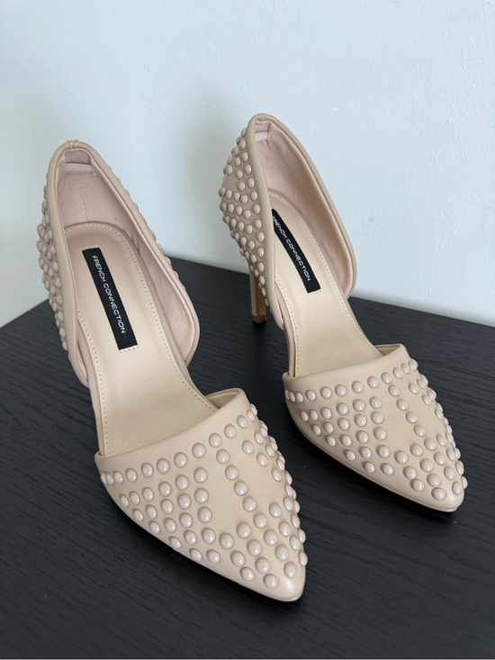 French Connection Shoes - French Connection Blush Studded Pointed-Toe Pumps